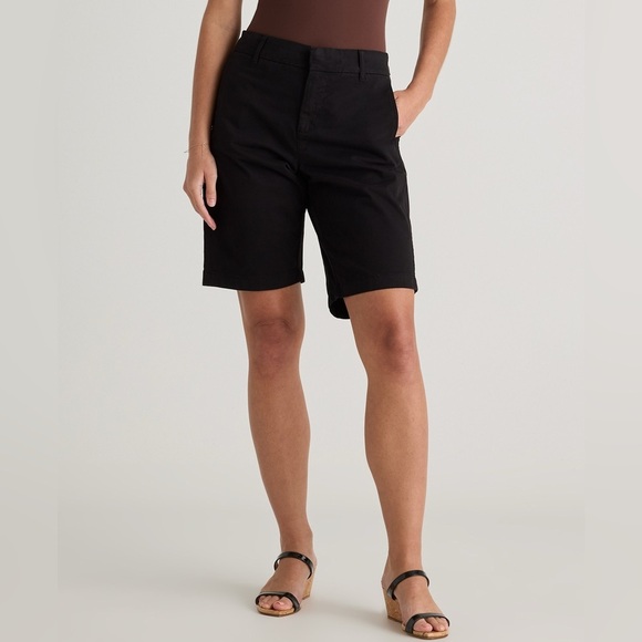 Quince Pants - Quince Organic Cotton Classic Stretch Chino Shorts Women’s Black Sz 4 NEW